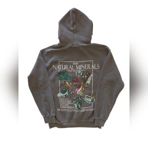 UO Natural Minerals Hoodie Men XS Brown Crystals Brown/Gray